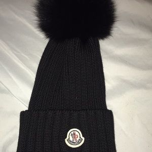 Moncler Black Pom Pom beanie